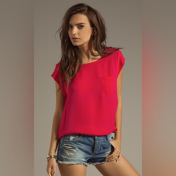 Joie Red Silk Blouse - Picture 1 of 10